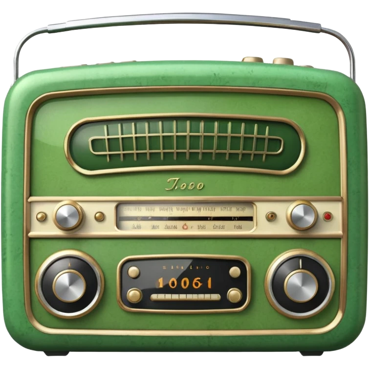 Green vintage radio emoji