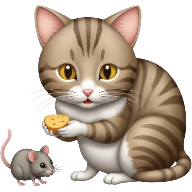 cat eating a mouse emoji