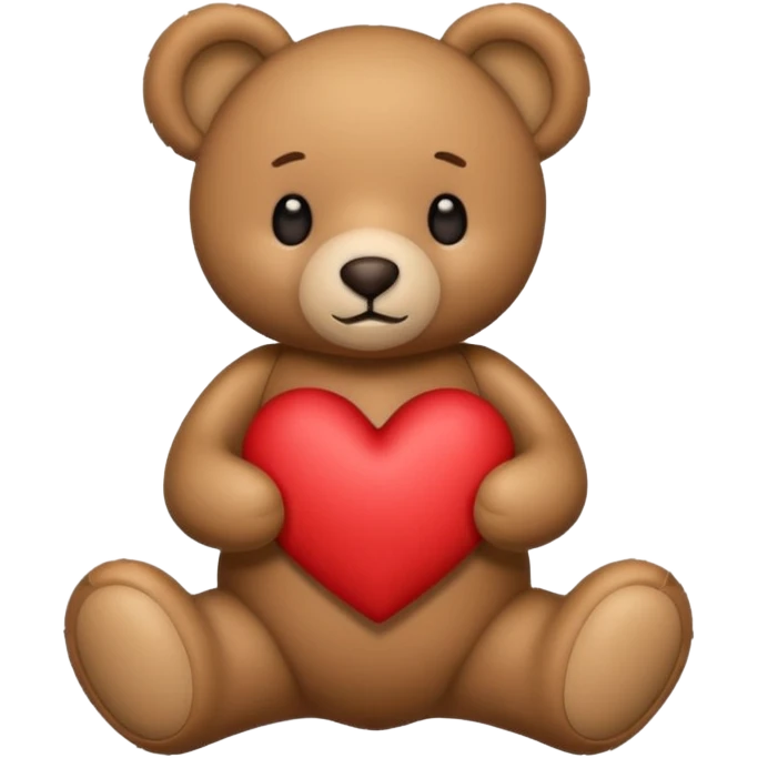 Teddy bear holding a heart emoji