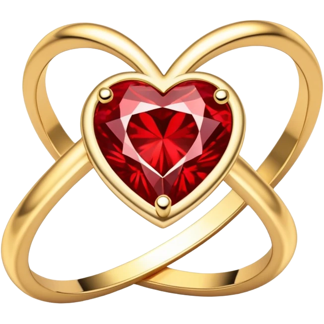 Red Diamond heart gold ring emoji