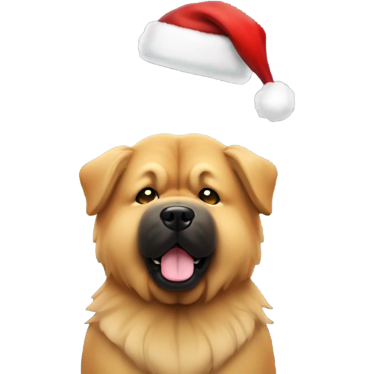 Cane chow chow nero con capello Babbo natale emoji