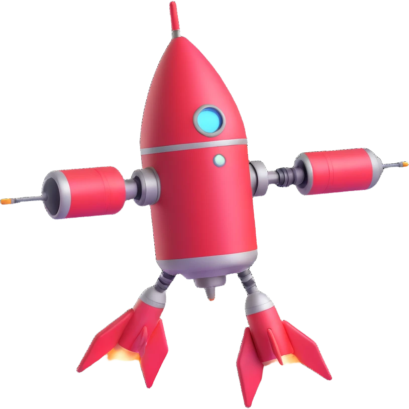 robot with rocket thrusters taking off emoji