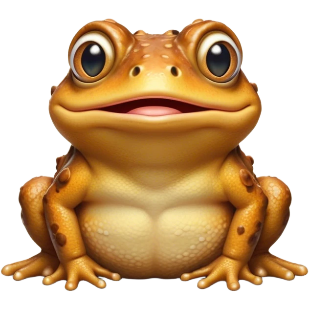 Cinematic Comical Toad Portrait Emoji, Head tilted dramatically with an exaggeratedly amused expression, featuring a robust, bumpy body with wide, comically expressive eyes full of playful disbelief and a quirky, textured face, Simplified yet hilariously expressive features, highly detailed, glowing with a slightly sassy woodland glow, high shine, dramatic yet playful, stylized with an air of quirky amphibian mischief, soft glowing outline, capturing the essence of a meme-worthy toad that looks ready to side-eye its way into viral fame! emoji