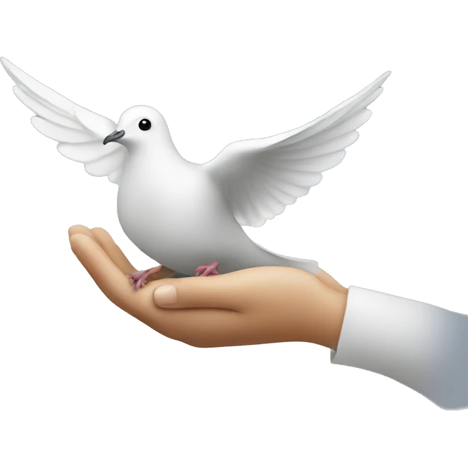 dove above hand emoji