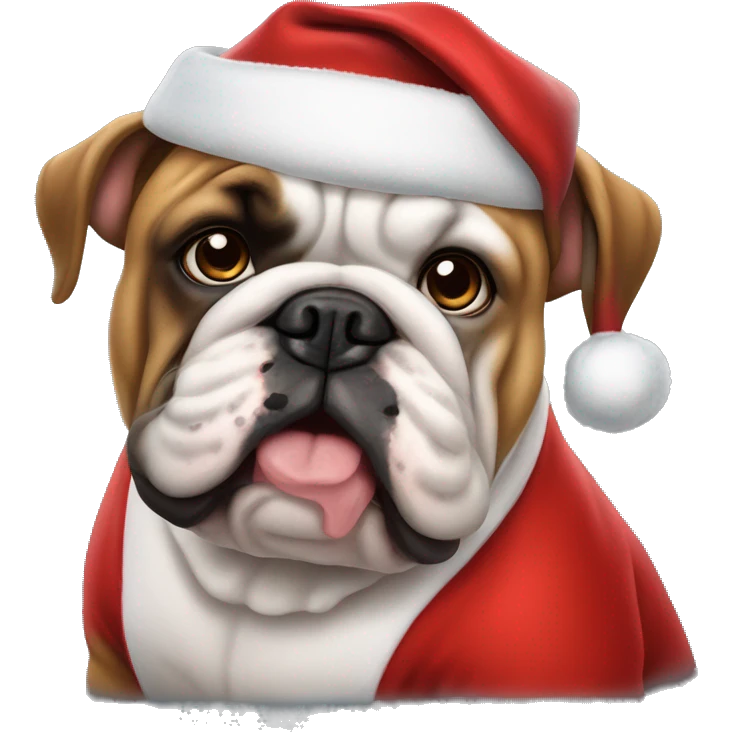 ￼ a bulldog wearing a Santa suit emoji