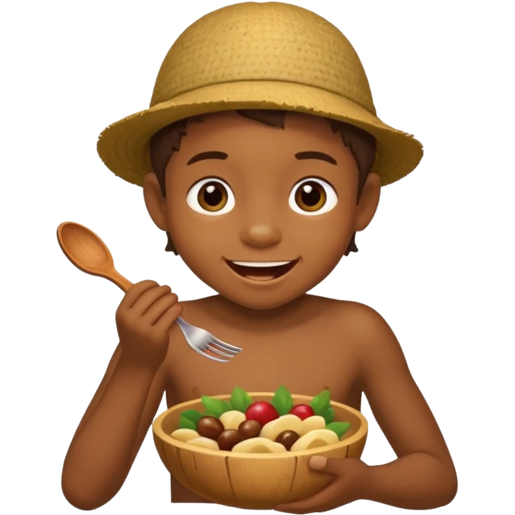 Bushman children joy eating emoji