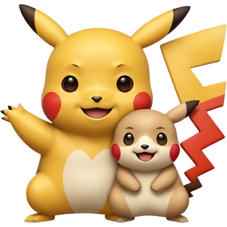 Pickachu with Kung fu panda po as friend  emoji