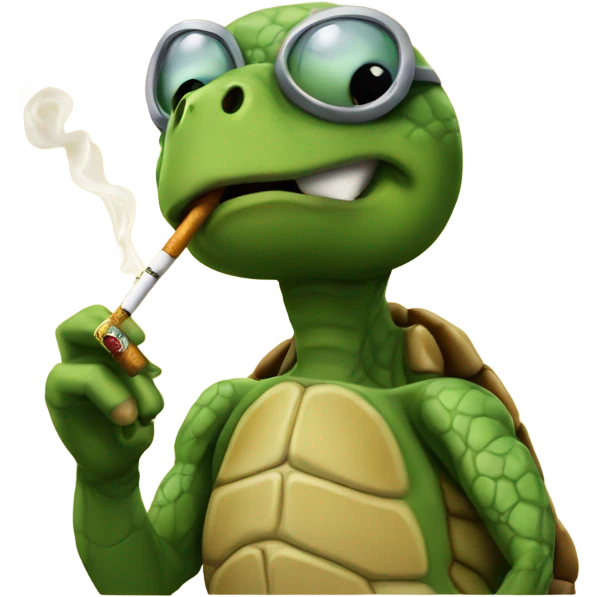 turtle with a cigarette  emoji
