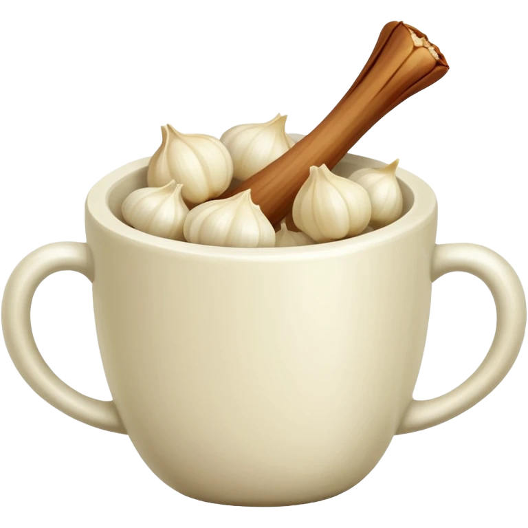 individual peeled garlic clove in a cup emoji