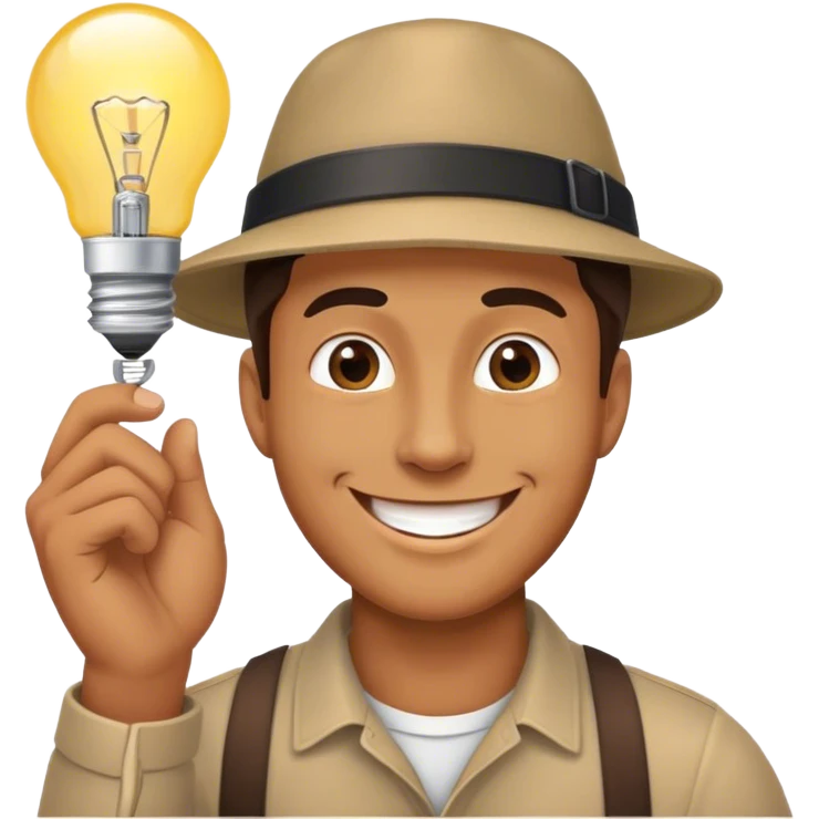 man with bulb happy emoji