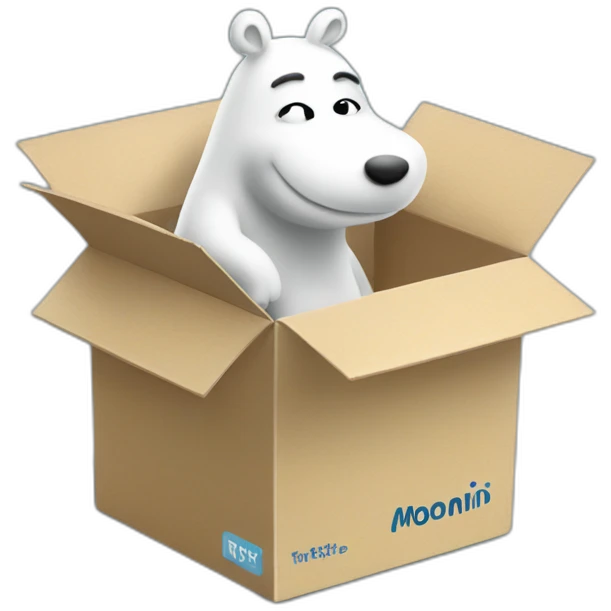 Moomin delivers a Wolt branded box emoji