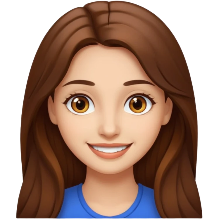 woman Brown eyes and pretty smile on her face. emoji
