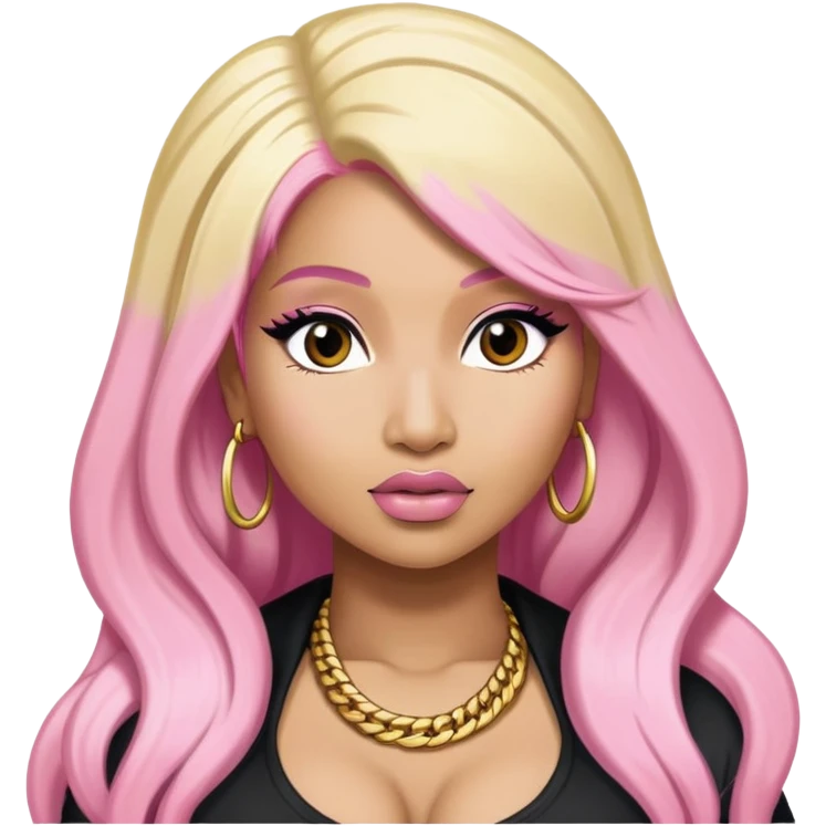 nicki minaj anaconda half hair pink half blonde  emoji