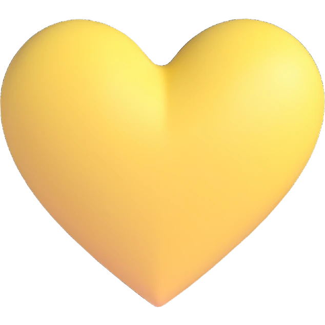 pale yellow heart, plain and minimal emoji