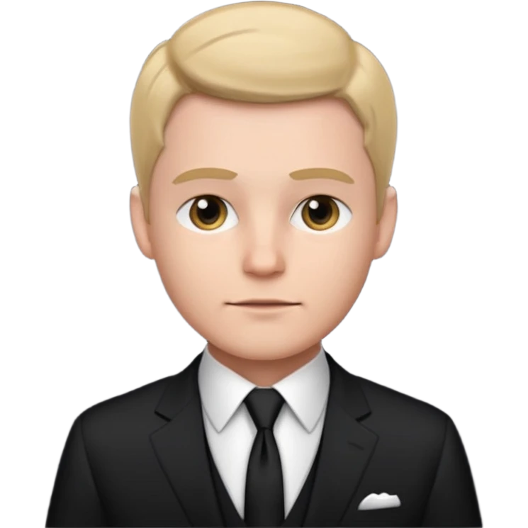 a white man in a black suit emoji