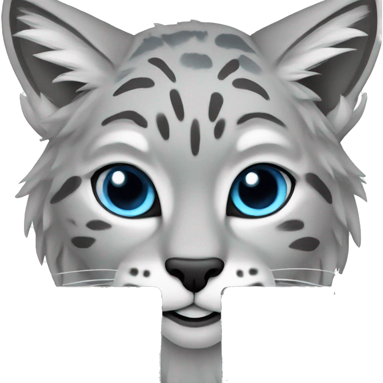 A blue lynx with a laptop emoji