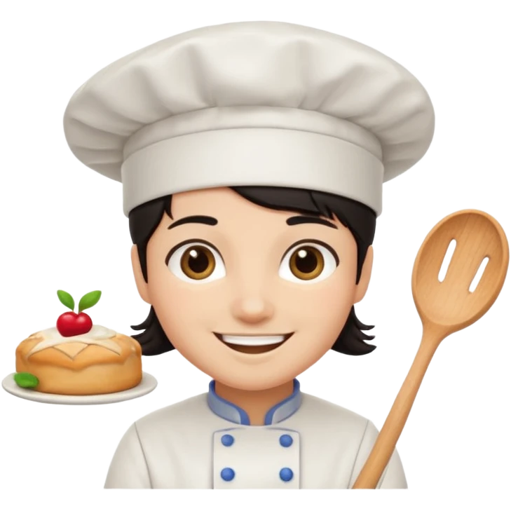 confeiteira do cabelo preto emoji