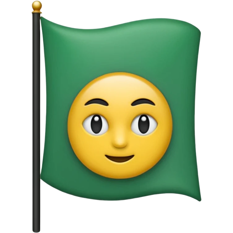 Белый, зеленый, черный флаг триколор emoji