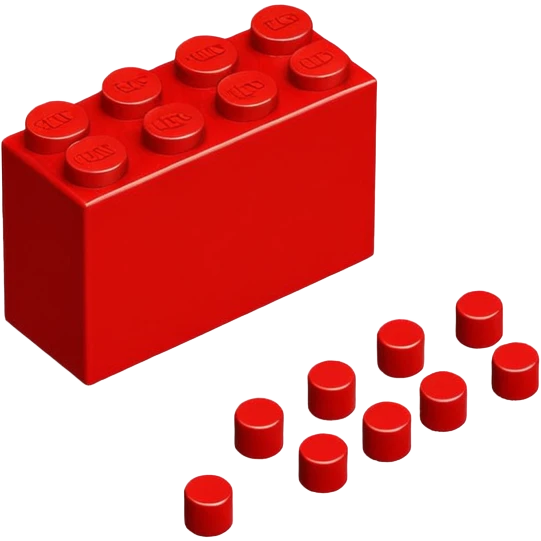 red LEGO brick with six studs emoji