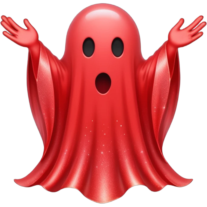 red glitter ghost style hype emoji
