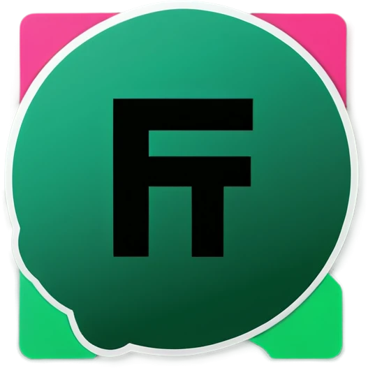 Green and black letter F emoji