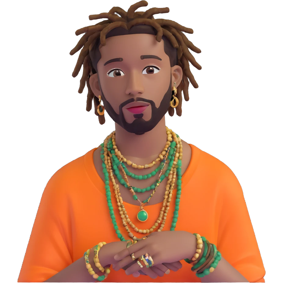 Brent Faiyaz with short dreads and jewelry emoji