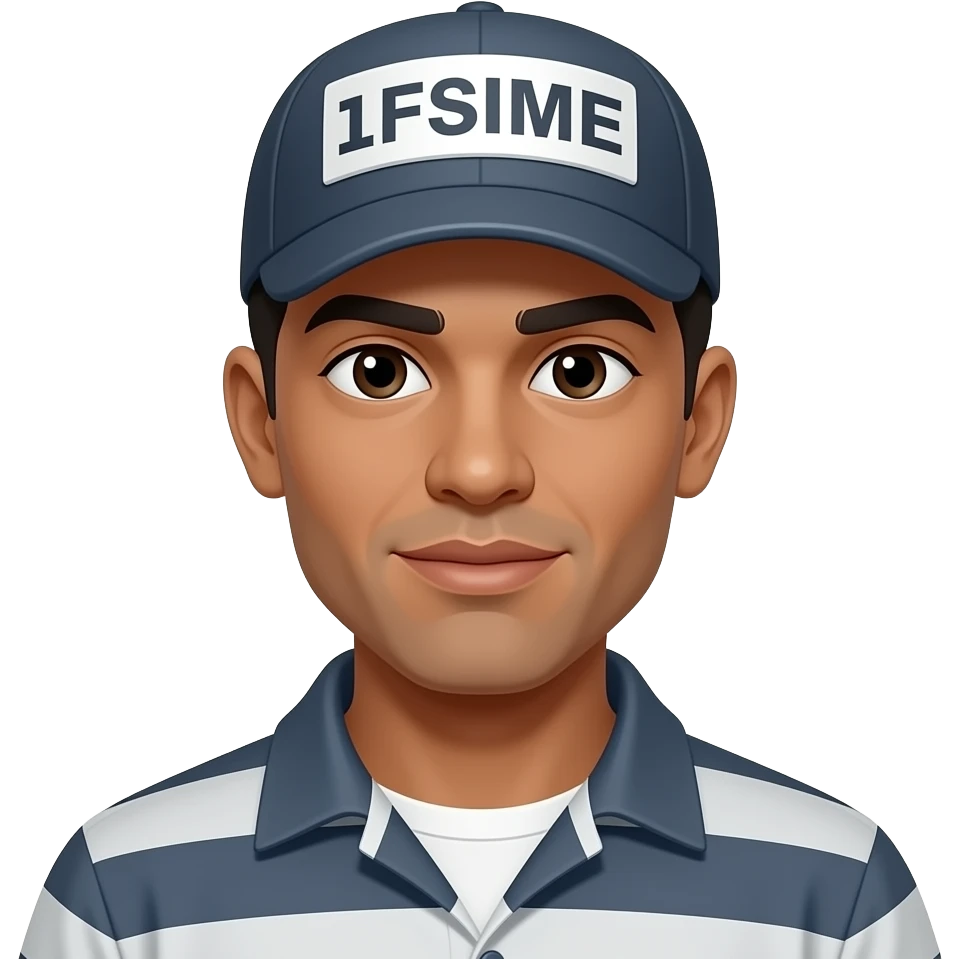 mexican with darker skin color prisoner wearing a prison cap emoji