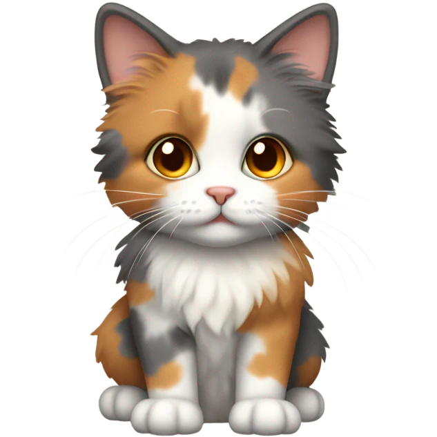 Fluffy diluted calico  emoji
