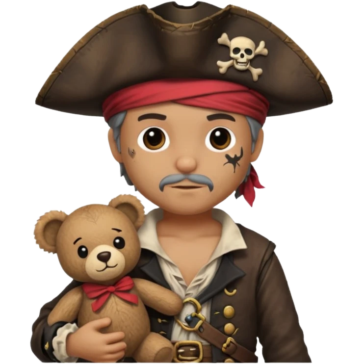Pirate with teddy bear toy  emoji