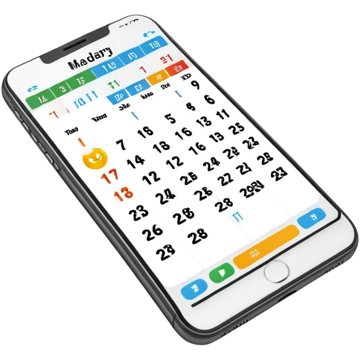 smartphone with calendar app showing on screen emoji