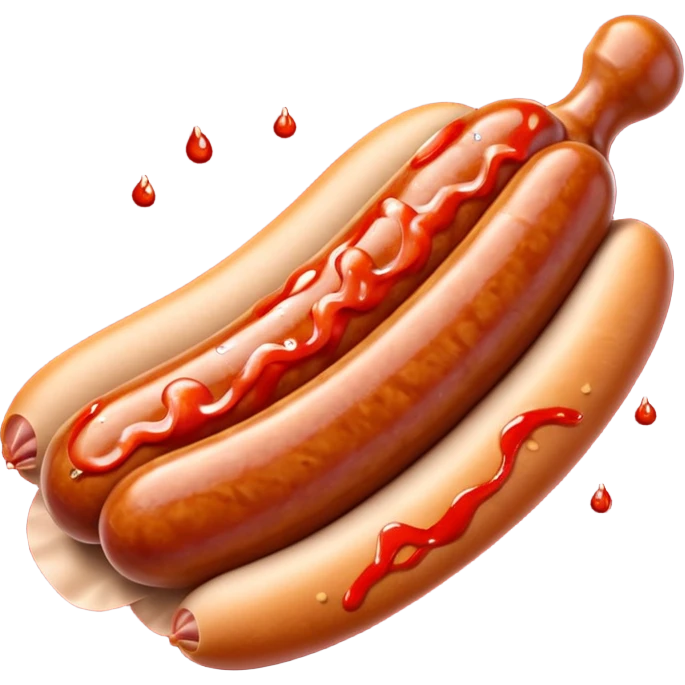 A sausage that squirts sauce from top emoji