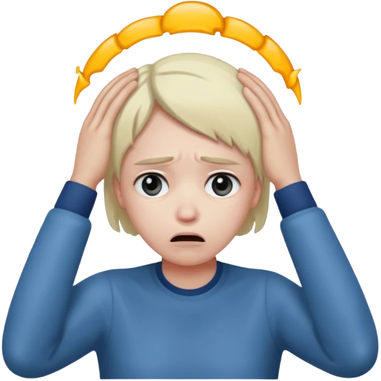Person holding head emoji