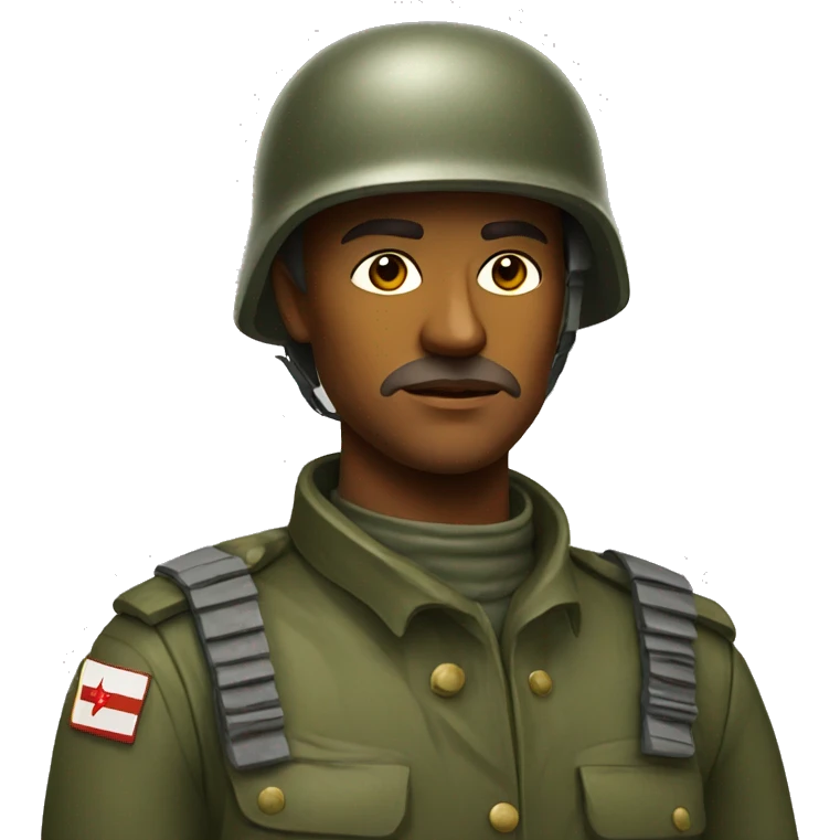 realistic ussr soldier serious with military takes emoji