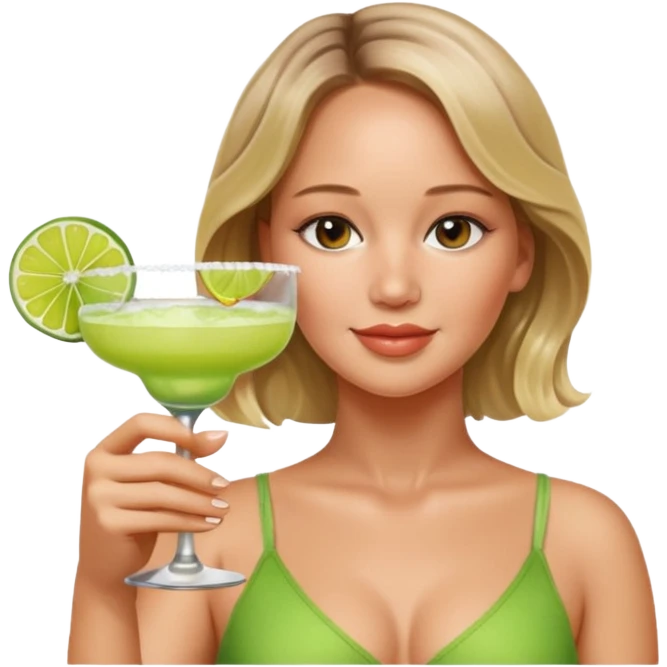 Jennifer Lawrence, drinking a margerita  emoji