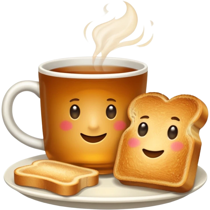 Tost ile çay emojisi emoji