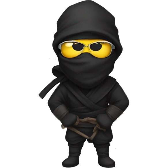 Ninja con bufanda y gafas emoji