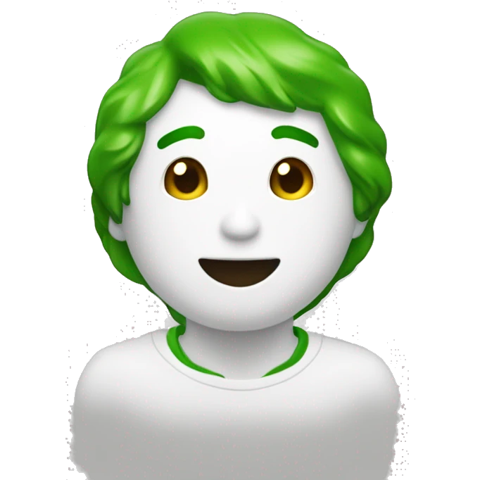 Quiero un corazon blanco con uno verde chiquito dentro del blamco emoji