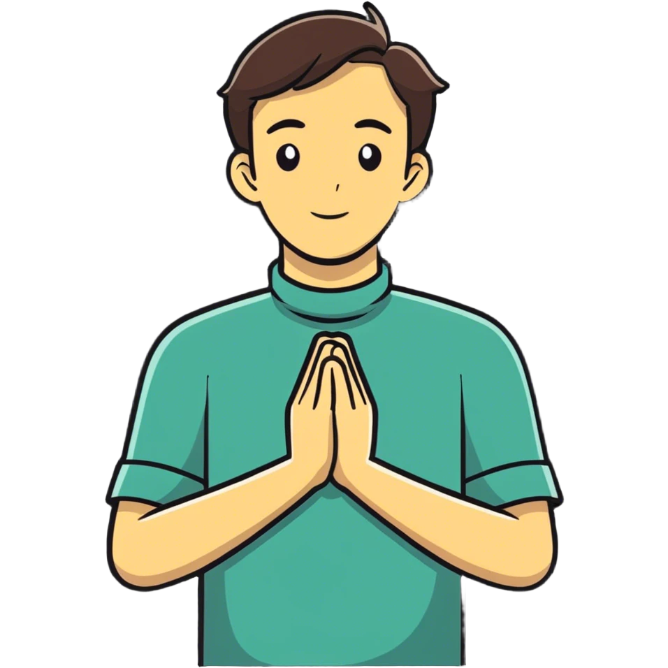 man holding hands around his neck emoji