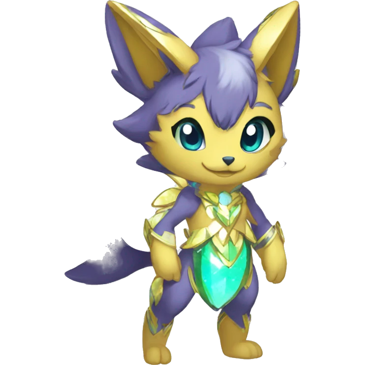 Anthro Sona Colorful Sparkly Shiny Fakemon Full Body emoji