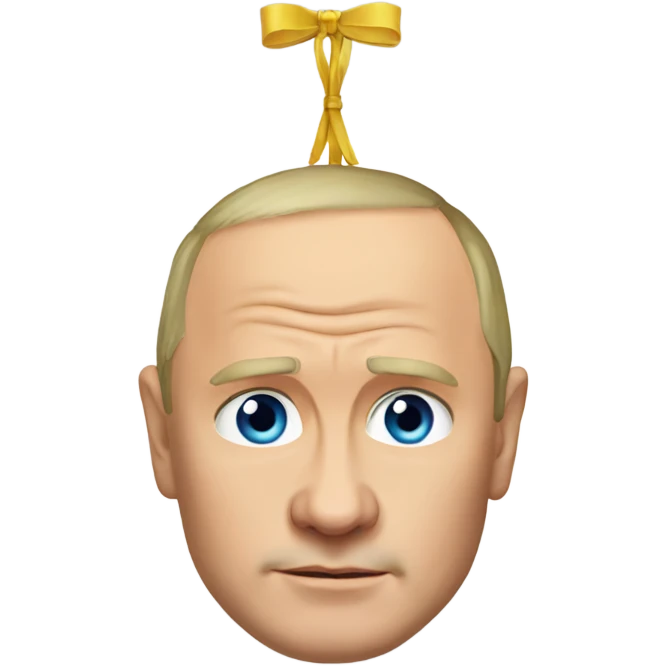 Putin with a bow on head emoji
