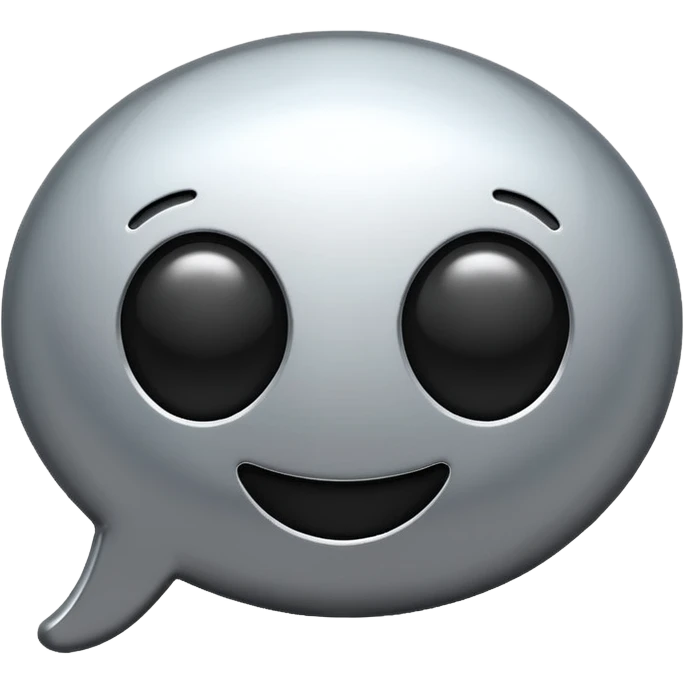 emoji chat burbulas juodai baltas su mettalic efektu emoji