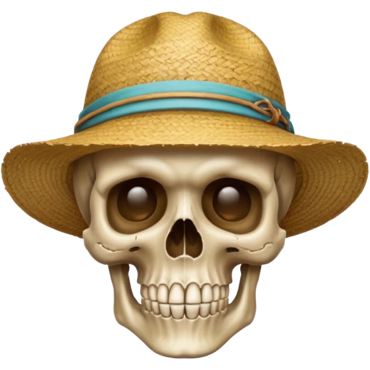 دمج نلصق الجمجمه مع قبعة قش  emoji