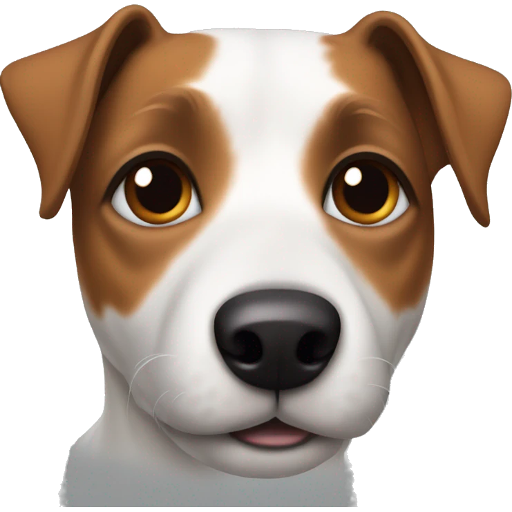 Jack Russell's dog with a brown ear and eye emoji