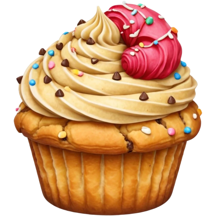 Cookie dough croissant cupcake emoji