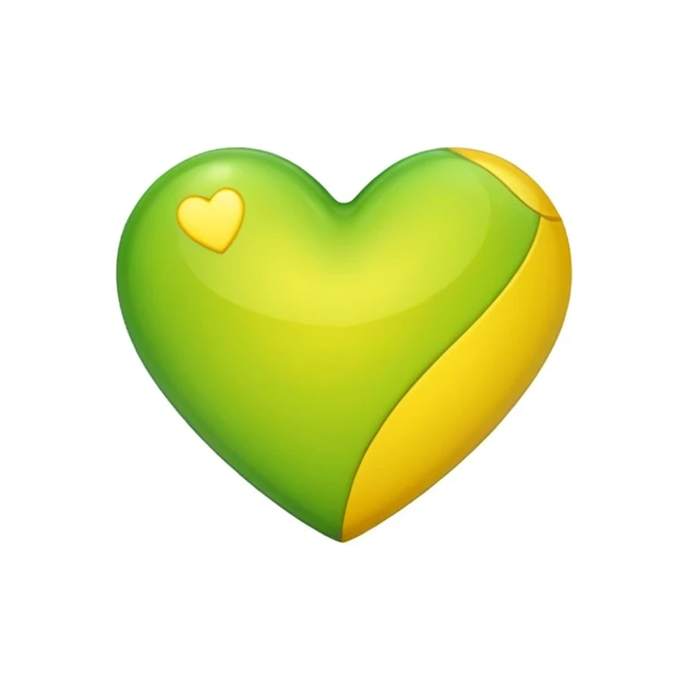 Green and yellow heart emoji