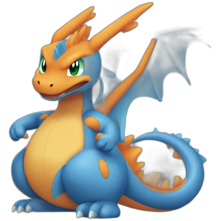 mega charizard with curly hair emoji