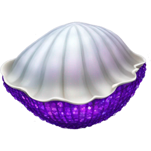 Clam shell with purple disco ball emoji