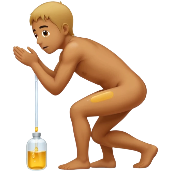 Completely nude man peeing  emoji