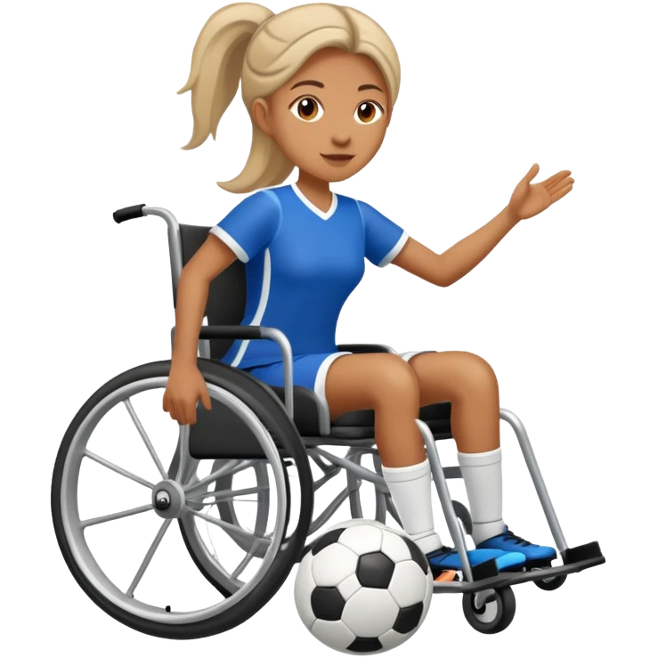 woman in wheelchair playing soccer emoji