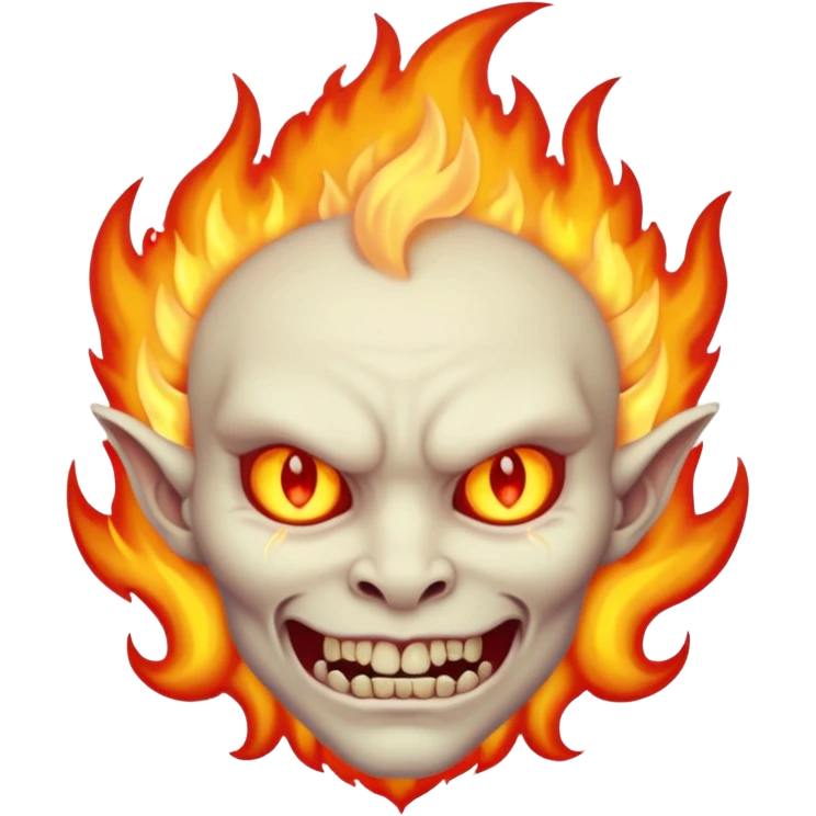 😈 com fogo por baixo emoji